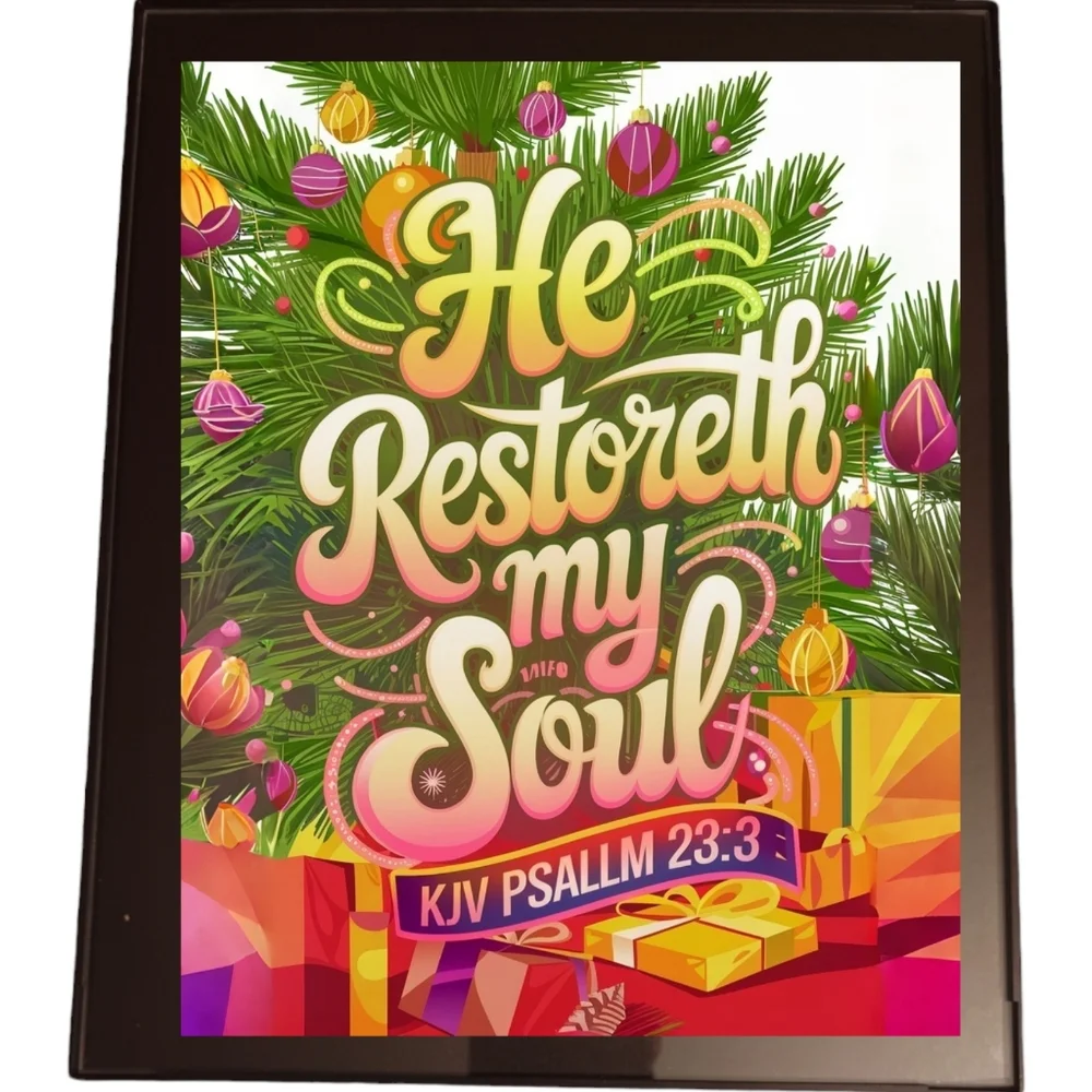 He Restoreth My Soul In A Glass Front Frame 8x10 Picture AI wall art
